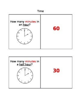 Preview of Time Flashcards