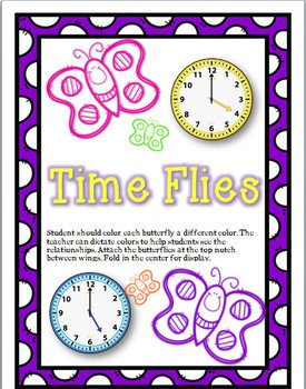 Preview of Time Flies - A Spring themed- time craft activity