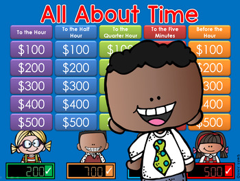 Preview of Time Jeopardy Style Game Show - 2nd Grade - GC Distance Learning