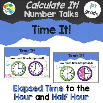 Preview of Time It! Elapsed Time to the Hour and Half Hour Number Talk for First Grade