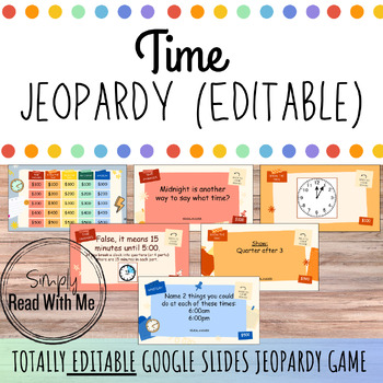 Preview of Time Jeopardy Game (Editable Google Slides)