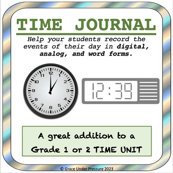 Preview of Digital and Analog Time Project: My Time Journal Worksheet for Grade 1 & 2 Math