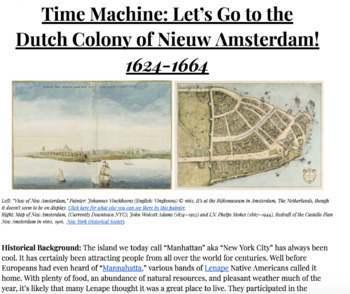 Preview of Time Machine: Let’s Go to the Dutch Colony of Nieuw Amsterdam! 1624-1664