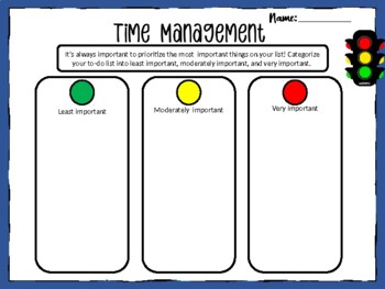 Preview of Time Management Worksheet