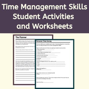 Preview of Time Management Activities & Worksheets