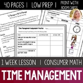 Time Management Lesson Unit Consumer Math Life Skills Spec