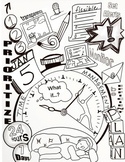 Time Management Coloring Sheet for High Schoolers