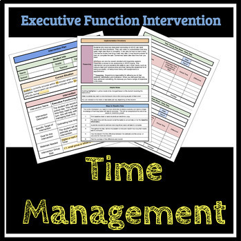 Preview of Time Management - Executive Function Intervention - Editable-