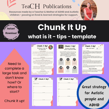 Preview of Executive Functioning Support Tool Task Initiation Chunking for ADHD and Autism