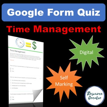 Preview of Time Management Google Forms Quiz