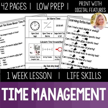 Preview of Time Management Lesson Functional Life Skills Special Education