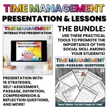 Preview of Time Management Lessons | Social Skills Activities | Presentation | BUNDLE