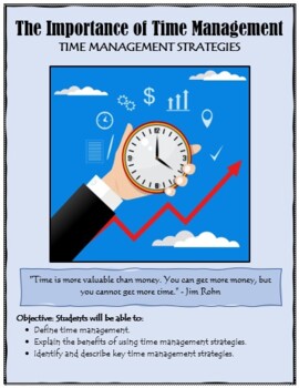 Preview of Time Management Lesson - Life Skills - Study Skills - Worksheets