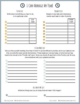 Time Management List by Foundation Lane | TPT