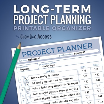 Preview of Time Management: Long-Term Project Planner [executive functioning lifesaver!]