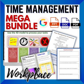Preview of Time Management Mega Bundle for workplace and classroom - editable no prep