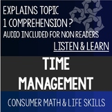Time Management Listen and Learn- Consumer Math Special Education