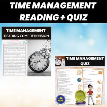 Preview of Time Management Reading Comprehension and Assessment Quiz