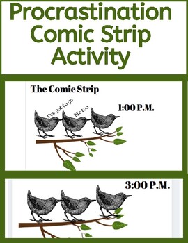 Preview of Time Management Skills Activity: Procrastination Lesson and Comic Strip
