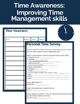 Preview of Time Management Skills: Personal Time Survey