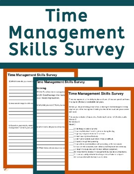 Preview of Time Management Skills Survey