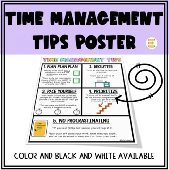 Preview of Time Management Tips Poster