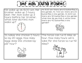 time math journal problems by samantha halbert tpt