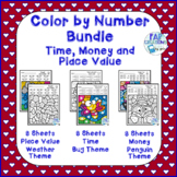 Time Money and Place Value Color Code Bundle