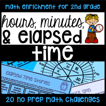 Preview of Time NO PREP - 20 Challenge/Enrichment Math Printables