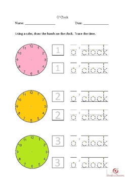 Time: O'clock The Time And Tracing The by Jennifer's Classroom
