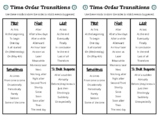 Time-Order Transitions Reference Sheet (+ differentiated in Spanish!)
