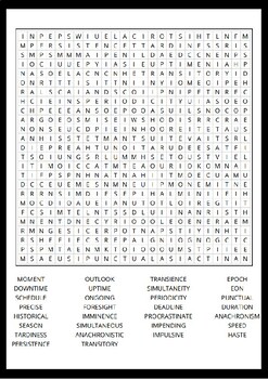 Time Perception Word Search Puzzle No prep Activity Worksheets, Morning ...