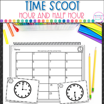 Preview of Telling Time to the Hour and Half Hour - Scoot Activity Telling time Worksheets