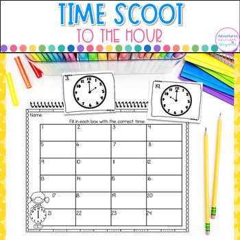 Preview of Time Scoot Telling Time to the Hour