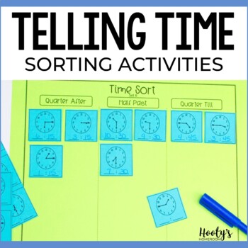 Preview of Telling Time Activities - Half Past, Quarter After & Quarter Till Time Centers