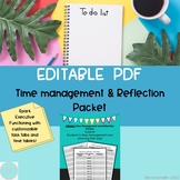 Time Management Template PDF with Reflection Worksheets