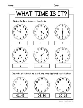 Preview of Time-Telling Worksheets