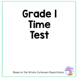 Time Test - Reading a Calendar - Grade 1 Math (Ontario)