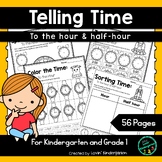 Telling Time: To the hour and half hour for kindergarten a