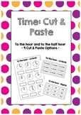 Time: To the hour and half hour - Cut and Paste