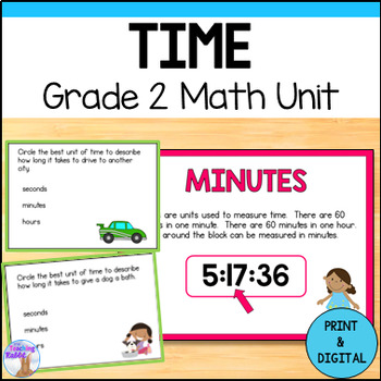 Preview of Time Unit - Grade 2 Math (Ontario) - Seconds, Minutes & Hours - Print & Digital