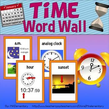 Preview of Time Vocabulary Word Wall