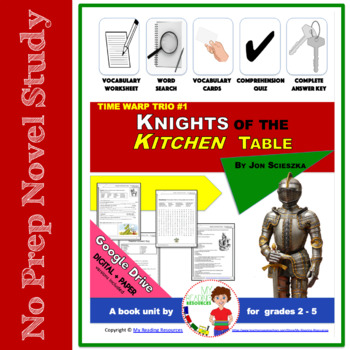 Preview of Time Warp Trio #1 Knights of the Kitchen Table Book Unit (Print + DIGITAL)