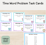 Time Word Problem Task Cards | One and Two-Step Word Problems