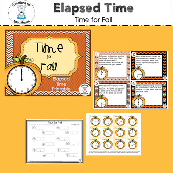 Preview of Time Word Problems - Elapsed Time - Time for Fall