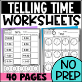 Telling Time Worksheets: To the Hour and Half Hour Matchin