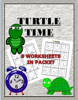 Preview of First Grade Time Worksheets Turtle Theme