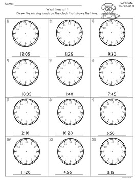 Time Worksheets to the Nearest 5 Minutes by Teacher's Take ...