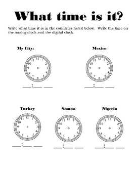 Time Zone & Time Word Problem Worksheets by Naptime ...