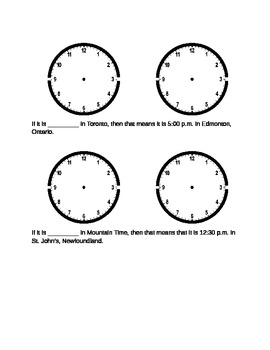 Time Zone Worksheet by Kelly Ann | Teachers Pay Teachers